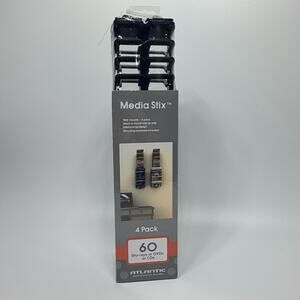 Atlantic Media Stix 60 Capacity CD DVD Storage Rack Wall Mount Organizer 4 Pack